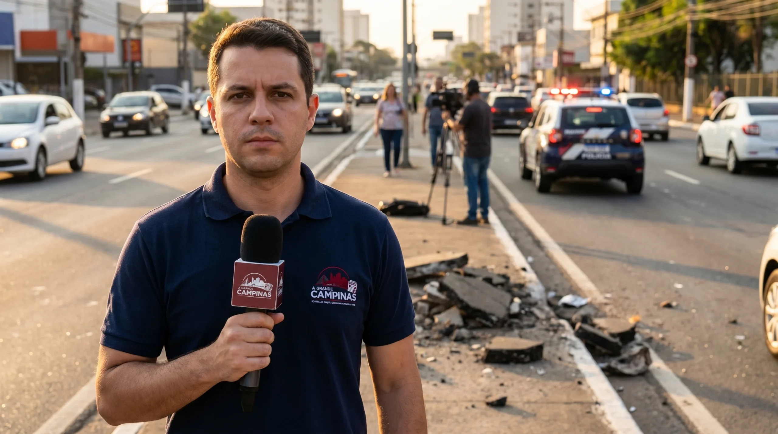 Notícia: motoboy quebra meio-fio