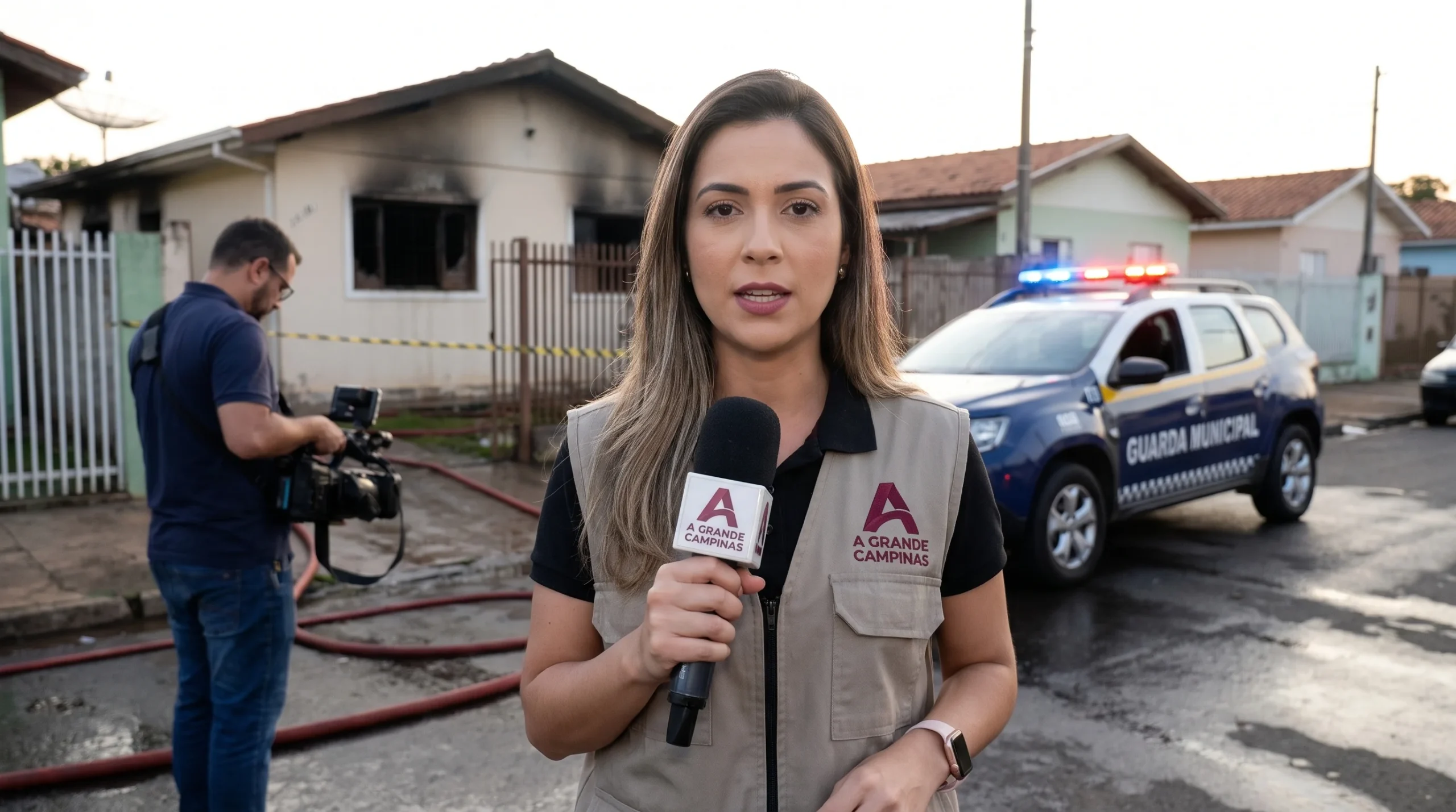 Notícia: casa incendiada em Americana