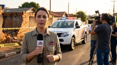 Notícia: caminhão bate em muro