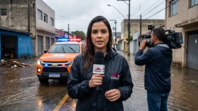 Notícia: chuva causa estragos