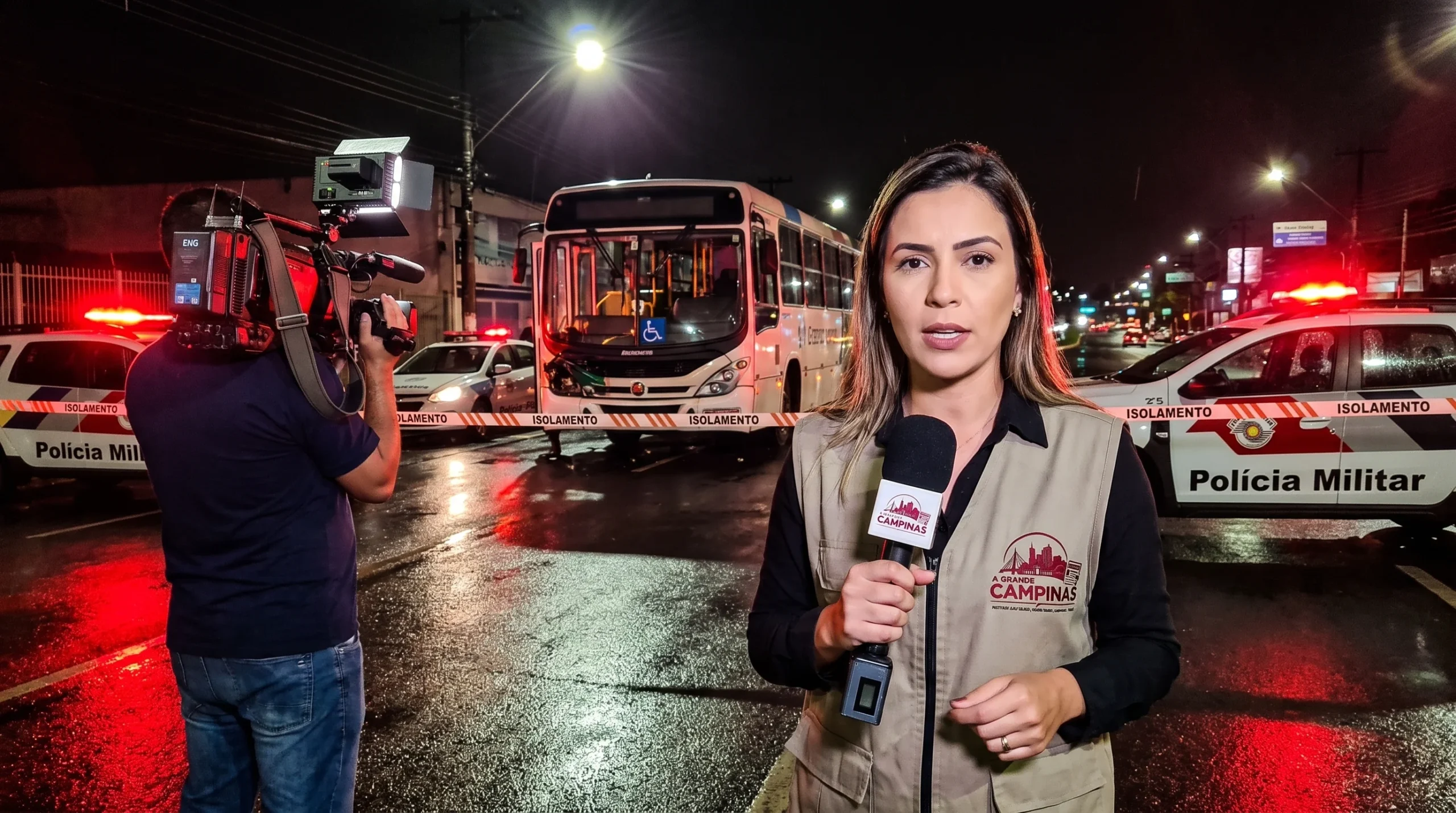 Notícia: acidente com ônibus em Campinas